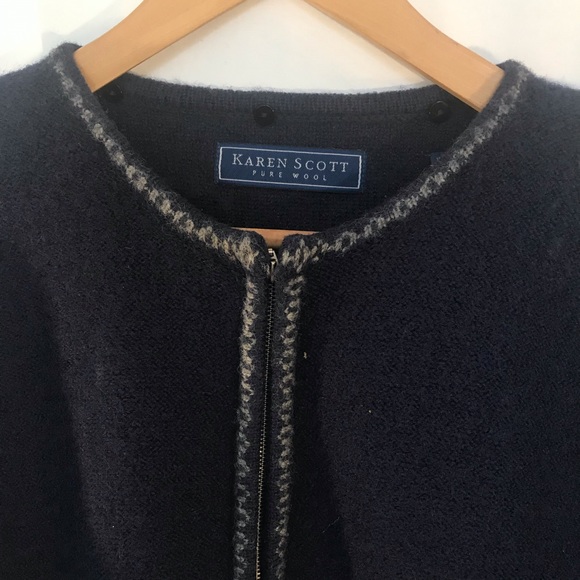 Vintage Karen Scott Pure Wool Cardigan - Picture 2 of 5